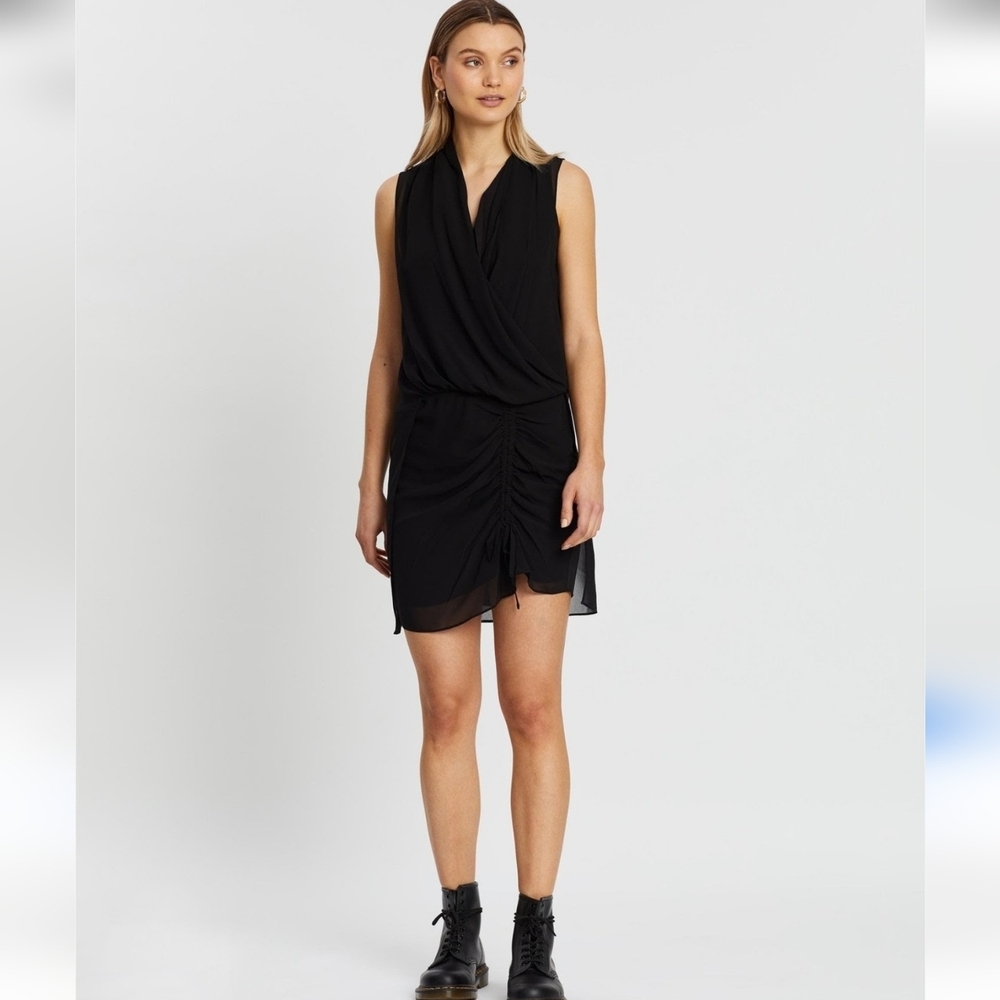 All Saints Cathea Cowl neck Black Sleeveless Dress